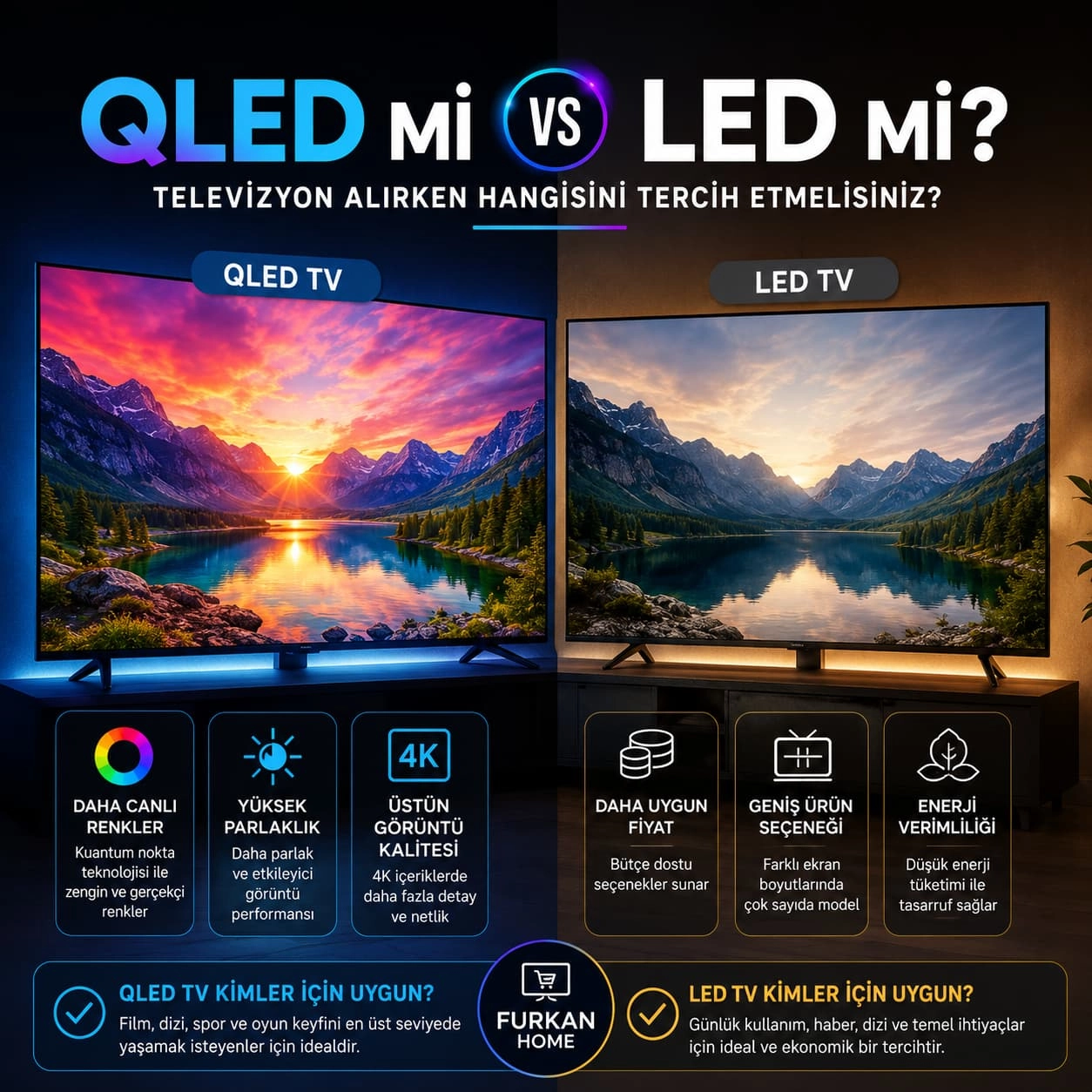 QLED mi LED mi? Televizyon Alırken Hangisini Tercih Etmelisiniz?