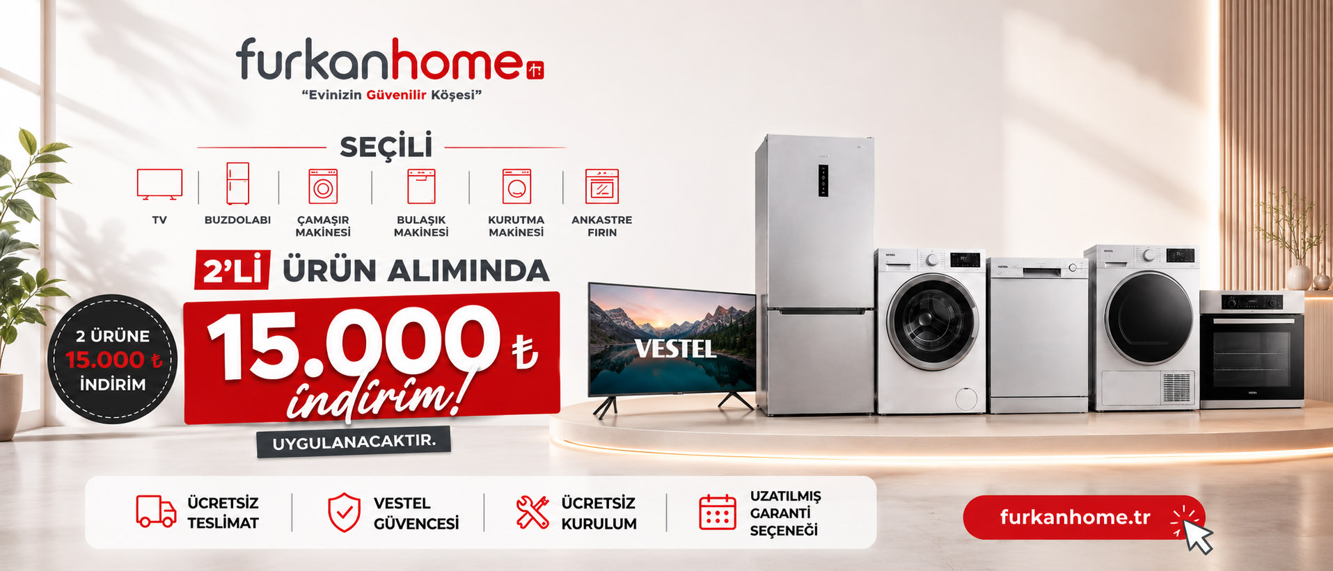 2 li beyaz eşya 15000