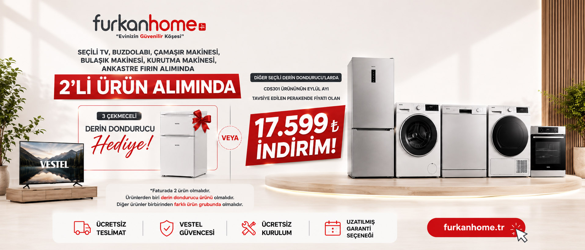 2 li ürün 17599 dondurucu ile birlikte