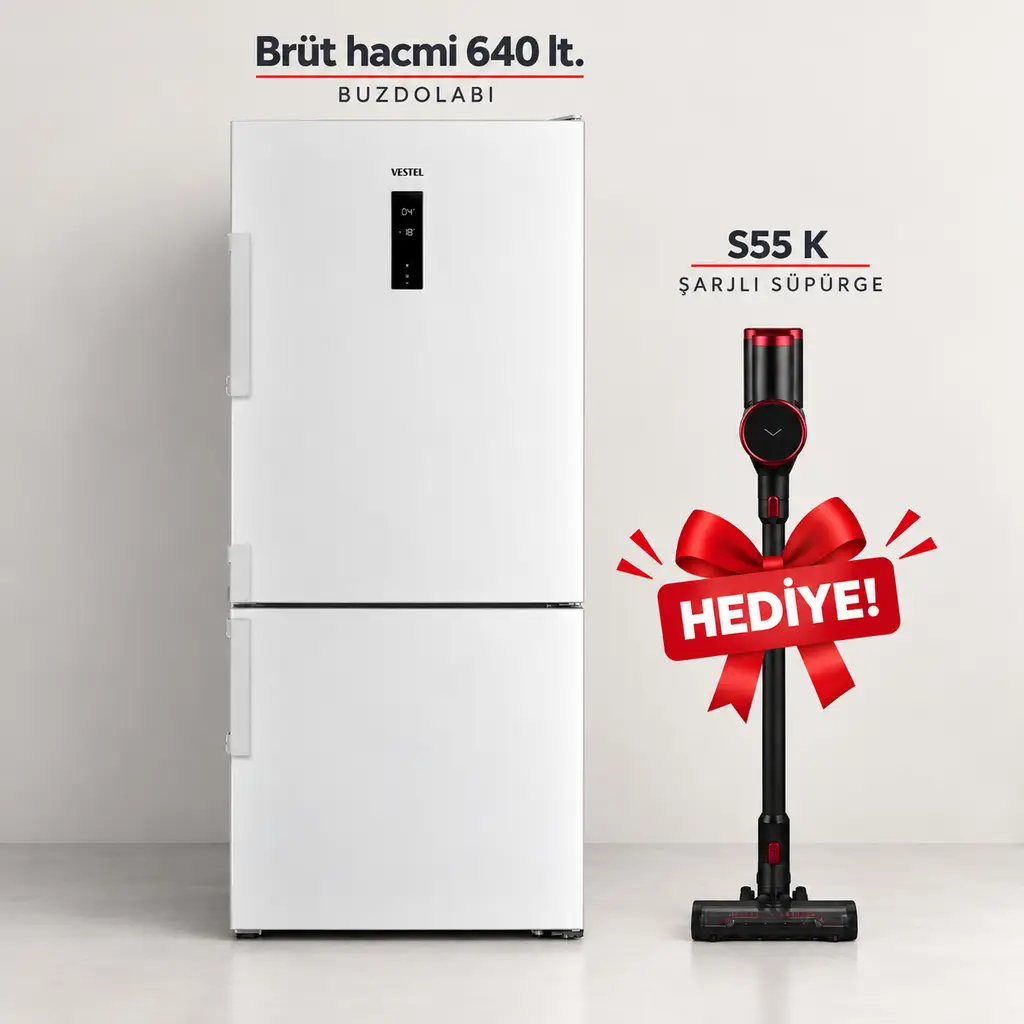Vestel 2’li Çeyiz Paketi - NFK64012 E+S55 K Şarjlı Süpürge